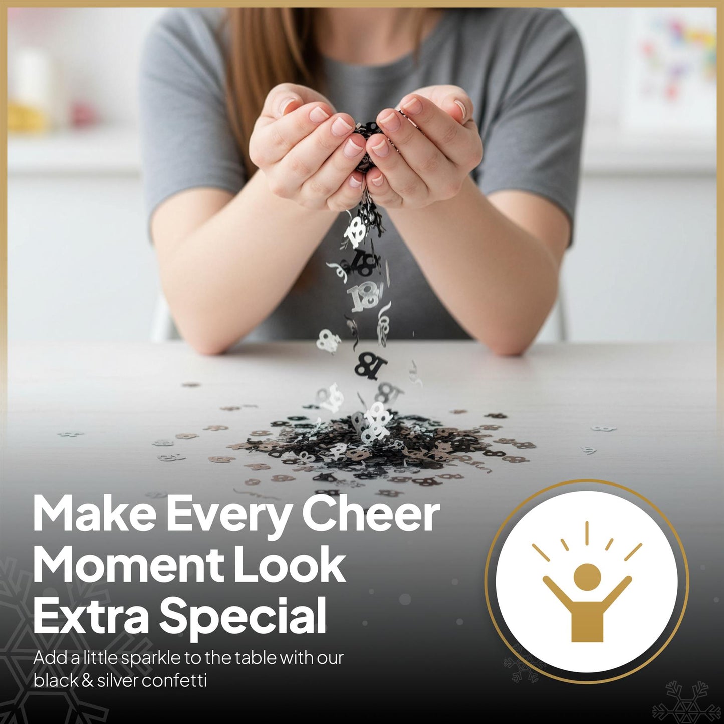 1 Pk 18th Confetti Black & Silver 14g