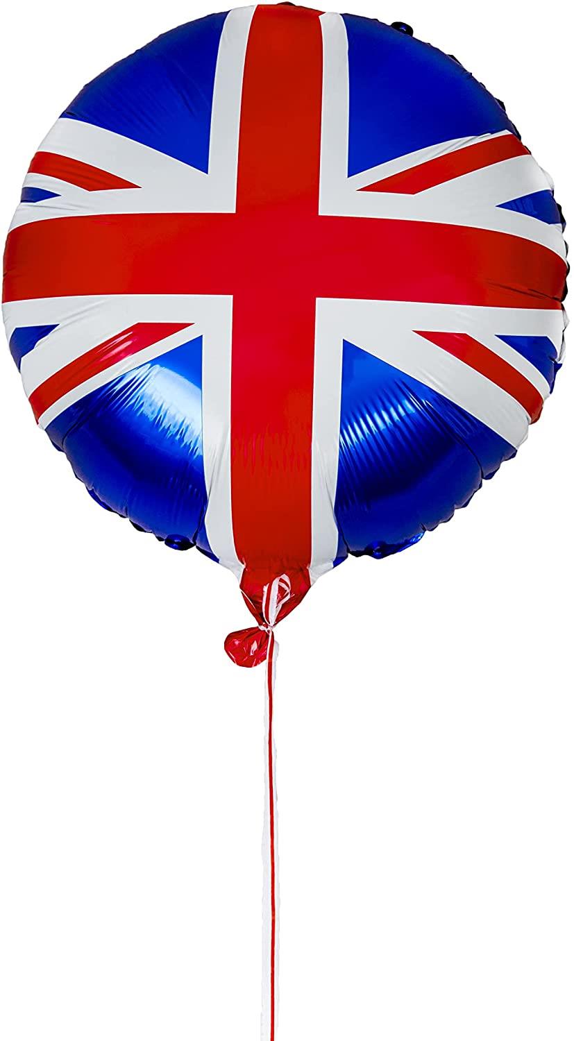 40 Union Jack Foil Balloons 18-inch Flag Printed Helium Fillable