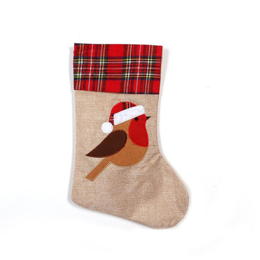 26x45cm Robin Christmas Stocking