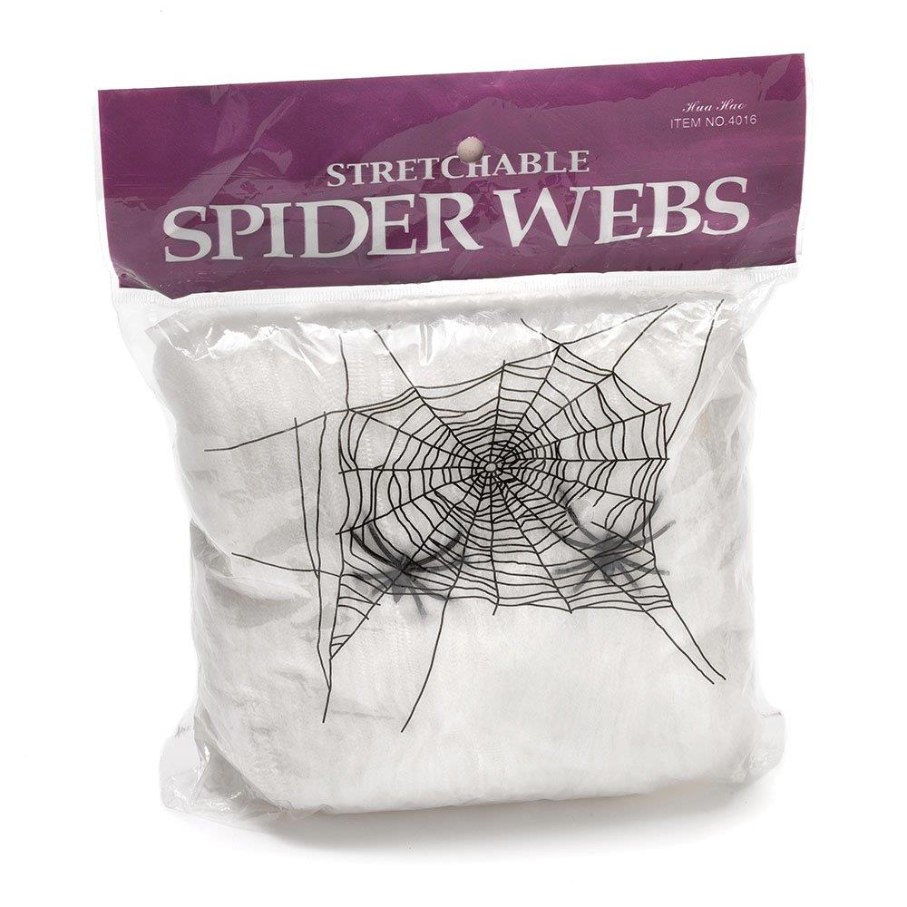 5pk Halloween Spider Web with 4 Spiders