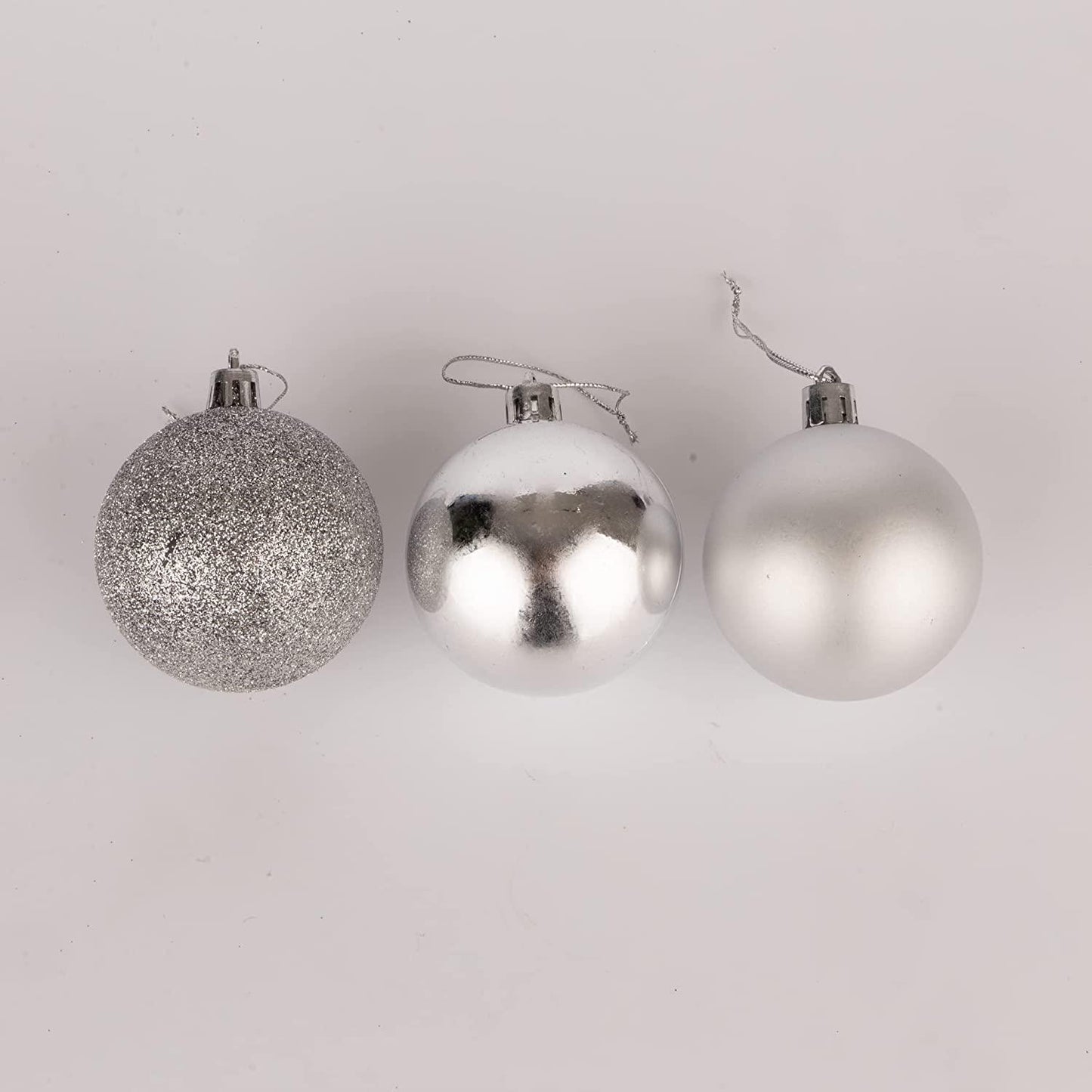 Baubles Silver 6cm - 18-Piece Set, PVC