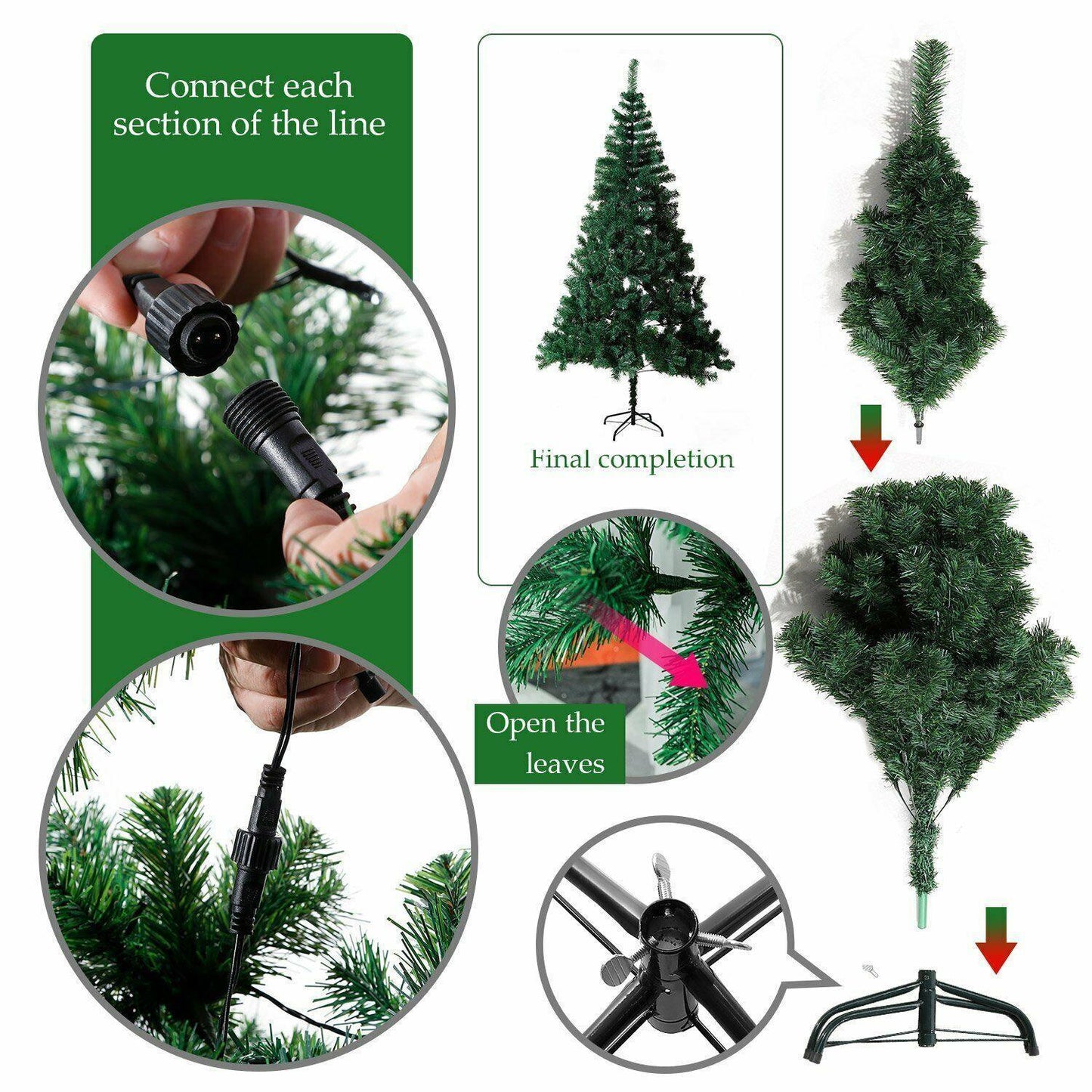 7ft Pre-Lit Alaskan Pine Christmas Tree Black with White LEDs