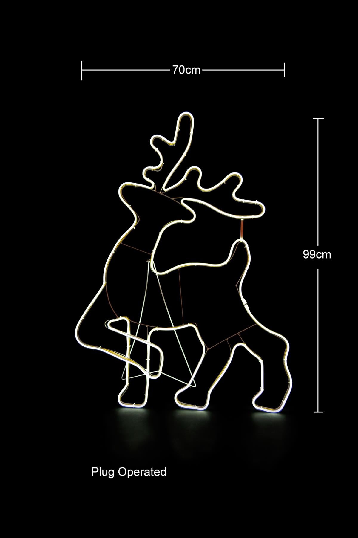 Walking Reindeer Rope Light (Cool White) 100 x 65cm