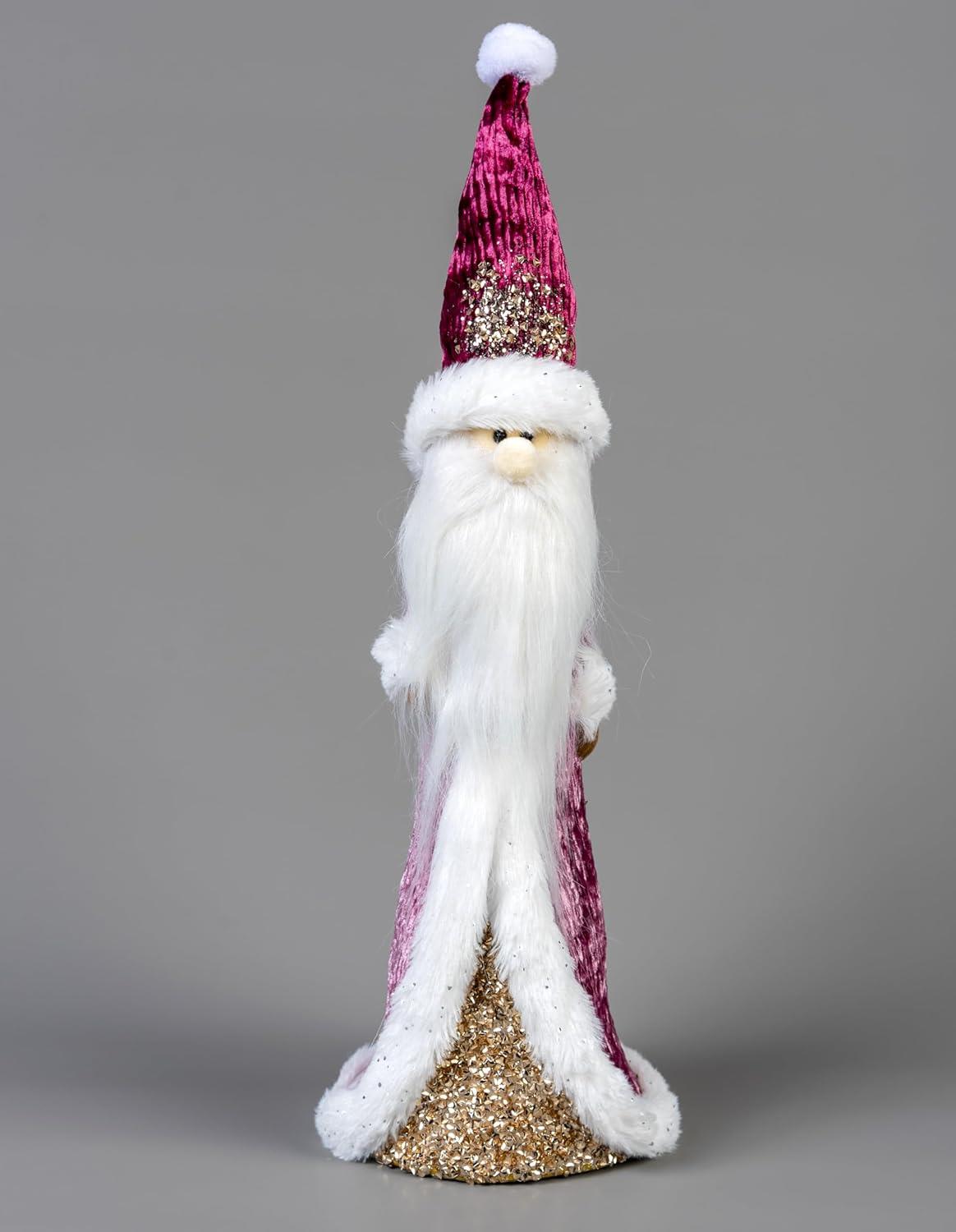 34cm Burgundy Santa Decoration