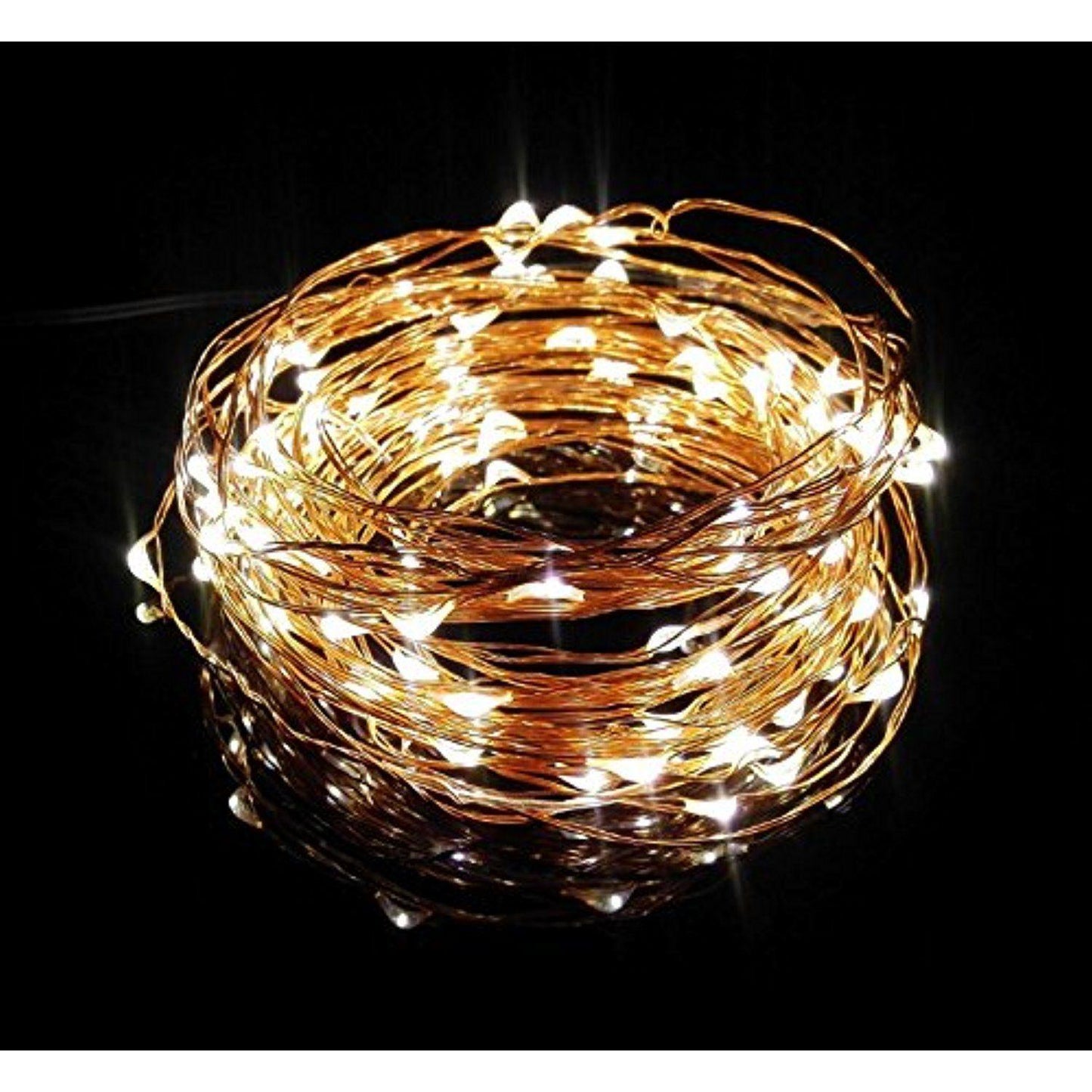 100 Warm White LED Battery Fairy String Lights - 10m