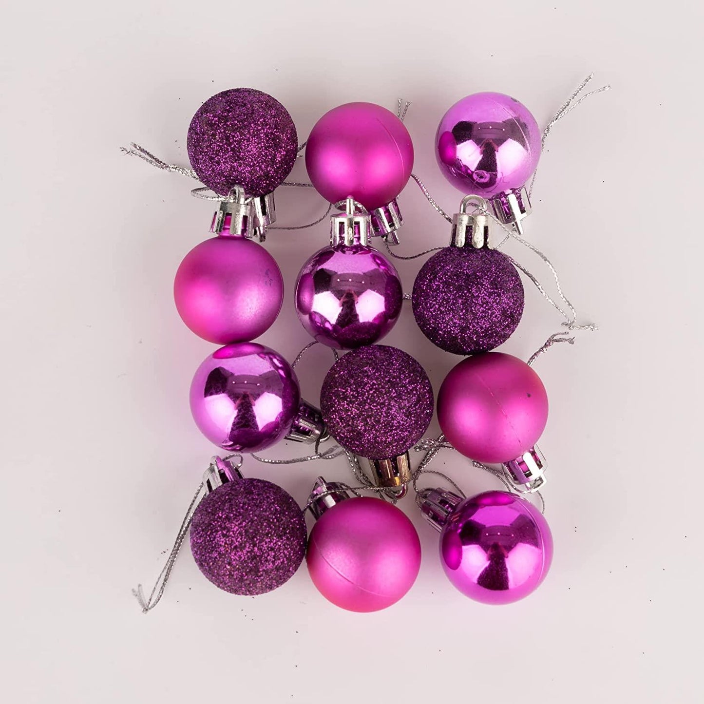 Purple Baubles (3cm, 12 pcs)