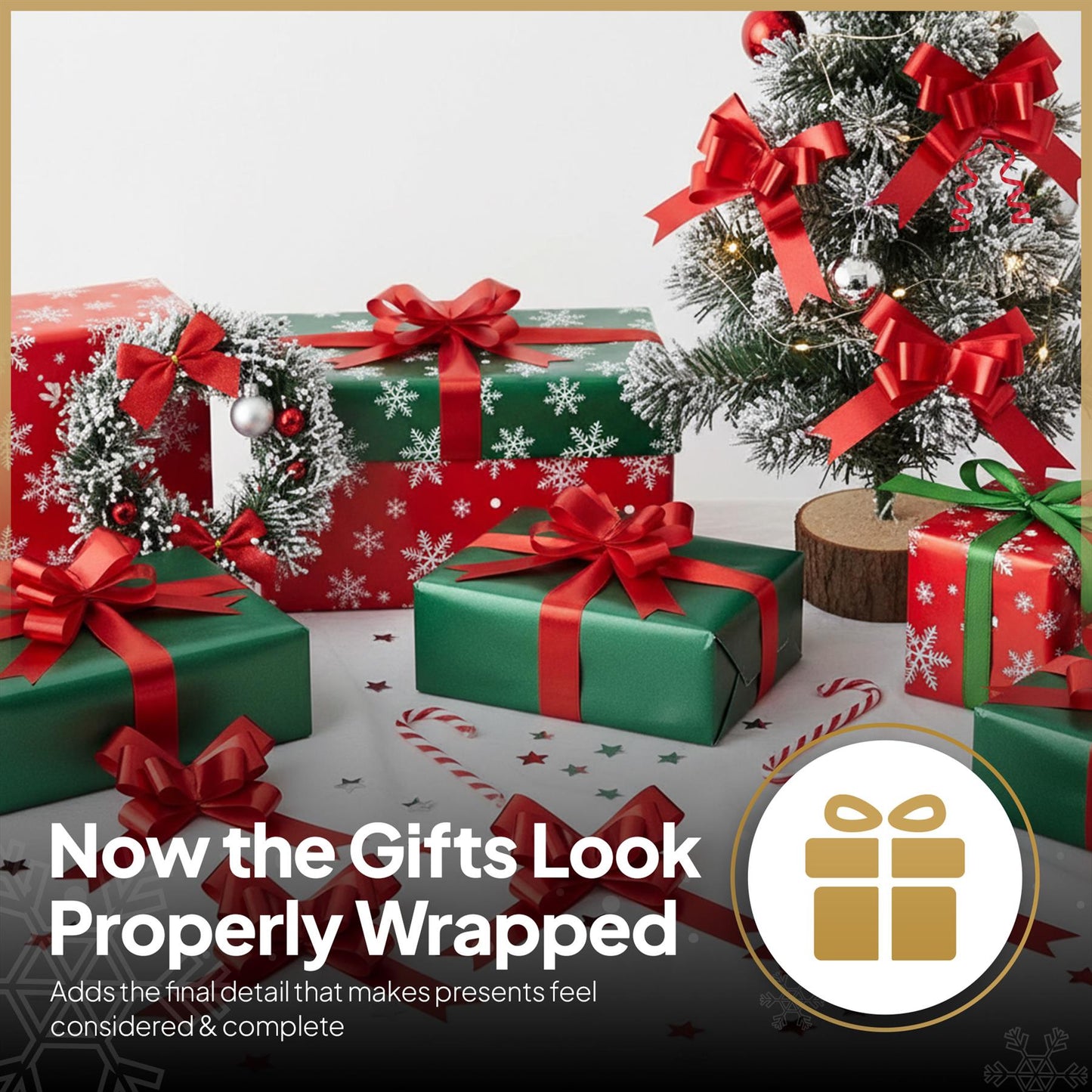 Shatchi 60pcs Red 30mm/3cm Pull Bows for Wrap, Hampers, Parties & Craft Use