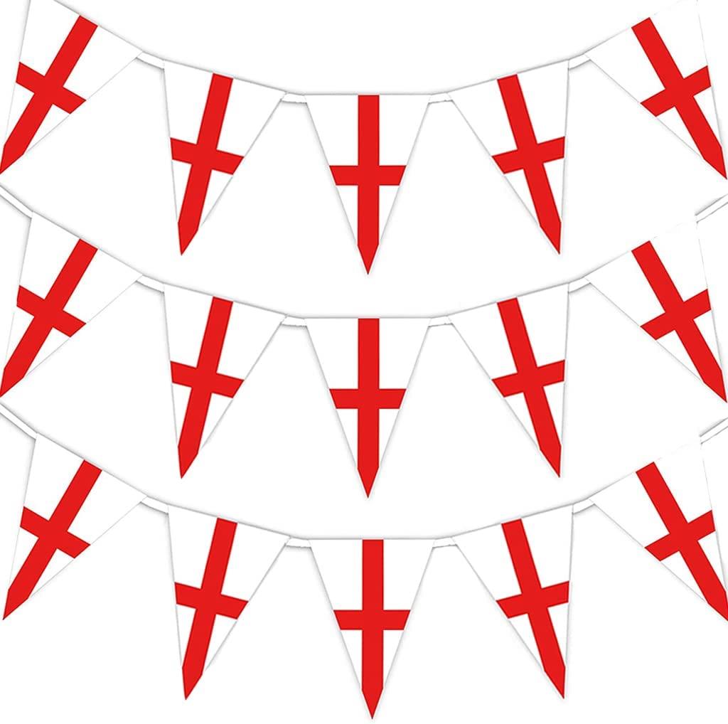 St George Triangle Bunting 20x30cm - 10M 25 Flags