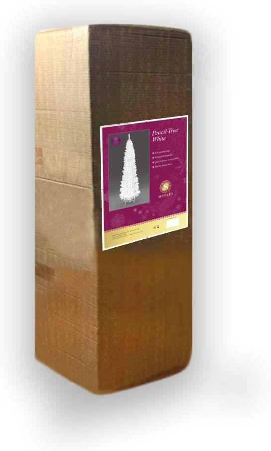 5Ft White Pencil Christmas Tree