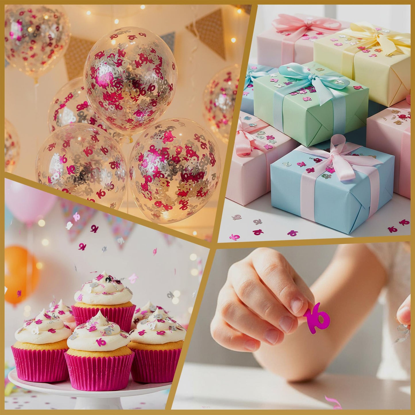 14g 16th Pink Happy Birthday Confetti