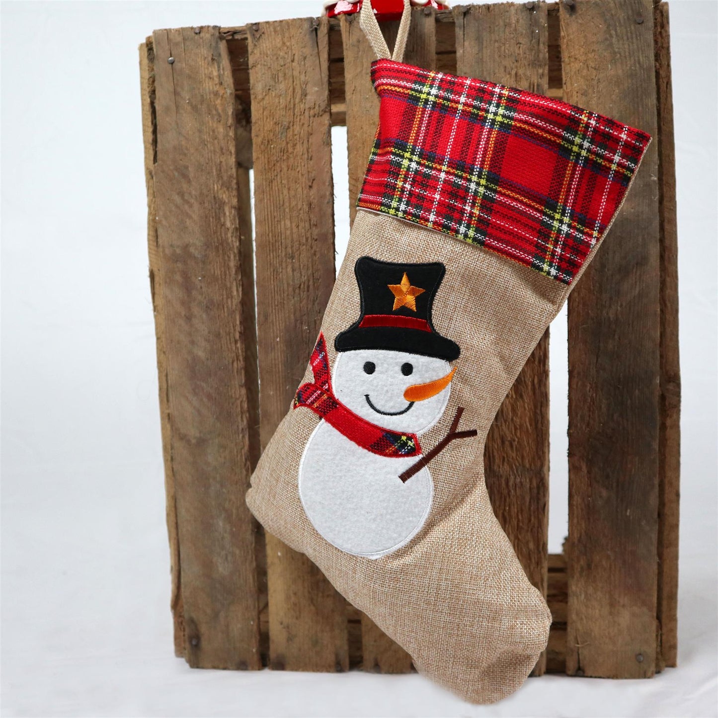 Christmas Stocking Snowman 26x45cm