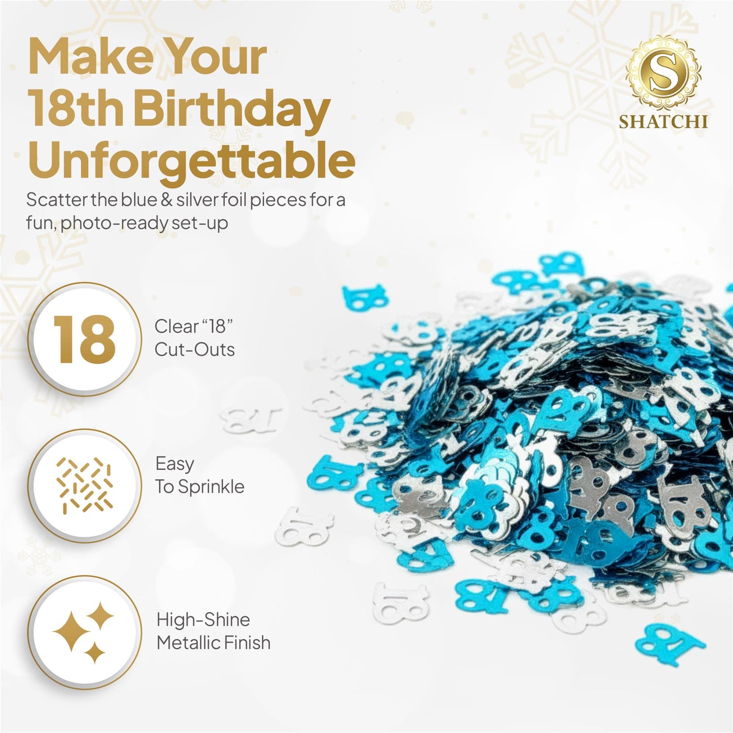 4x 14g 18th Blue Happy Birthday Confetti