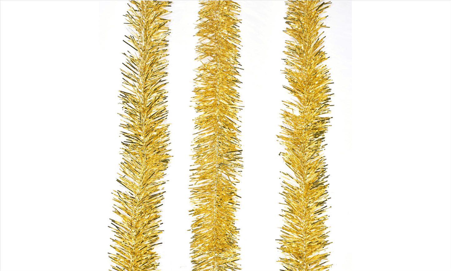8 Gold Tinsel Trees (1.8m)