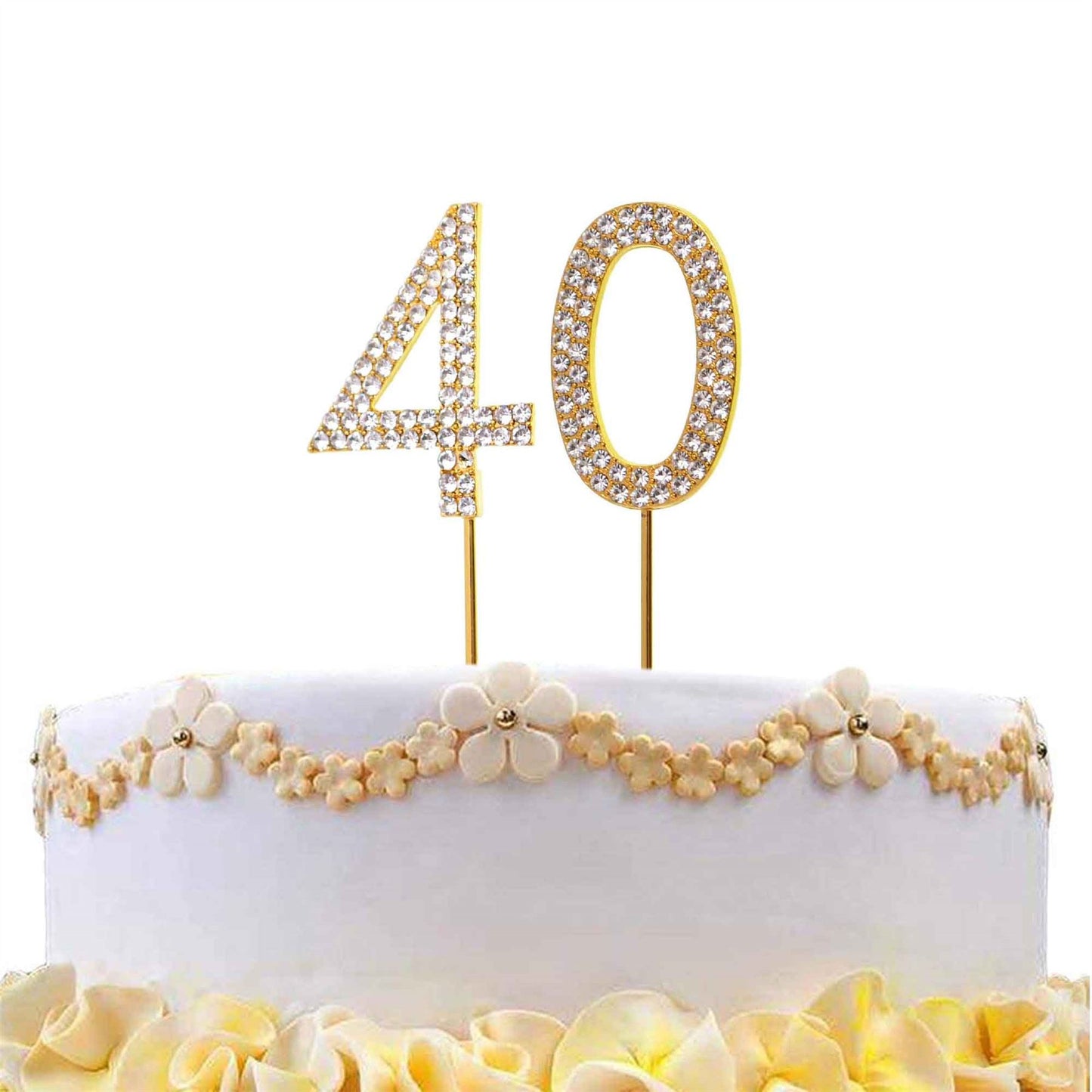 Gold Diamond 40th Birthday Cake Topper