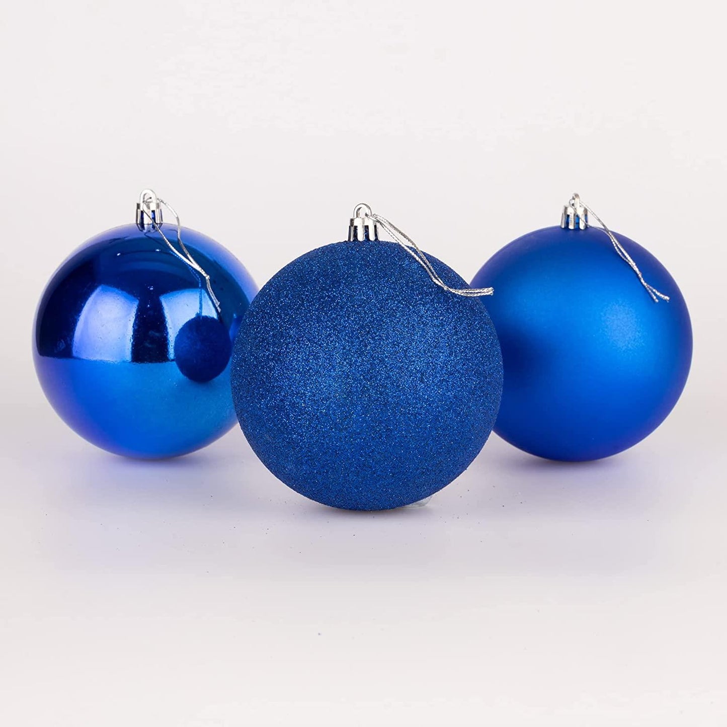 6 pcs Blue Baubles 10cm