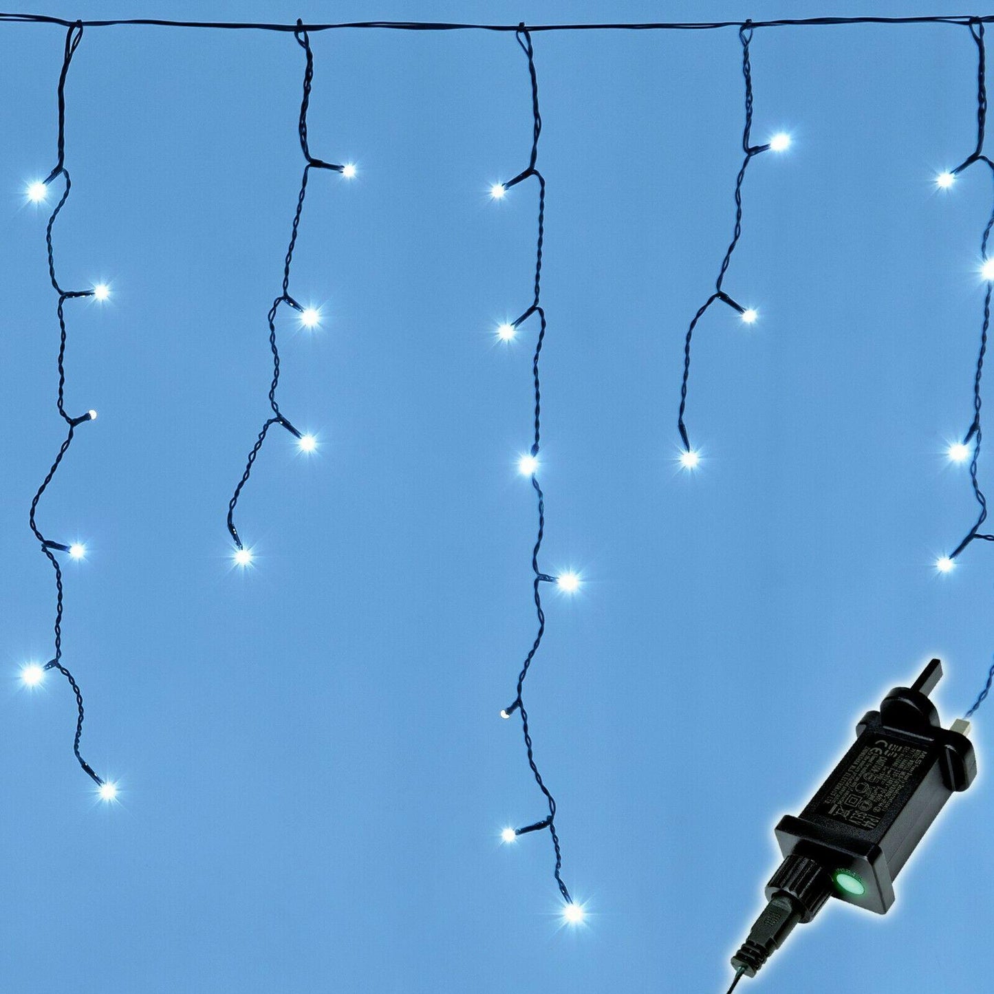 240 Cool White LED Icicle Lights
