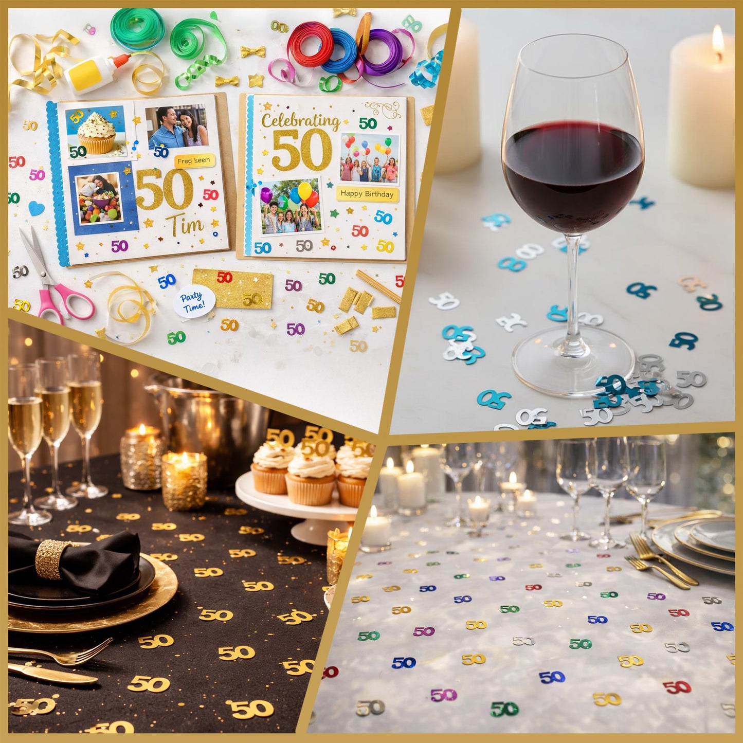 4 Packs 50th Birthday Confetti