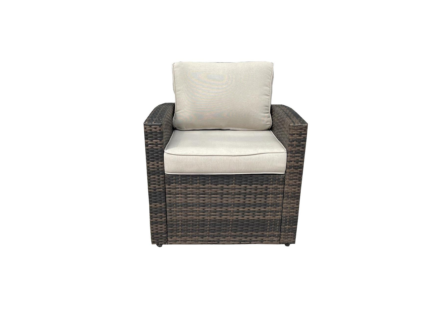 Brown Rattan 3 Seater Sofa, 2 Seater Sofa, 2 Stools, 1 Table, 1 Chair, 1 Storage Box