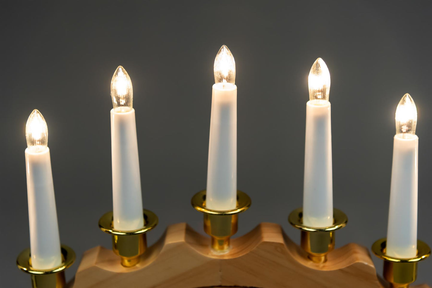 Christmas Wooden Arc Candle Bridge Light - 7 Bulbs, 39x27cm