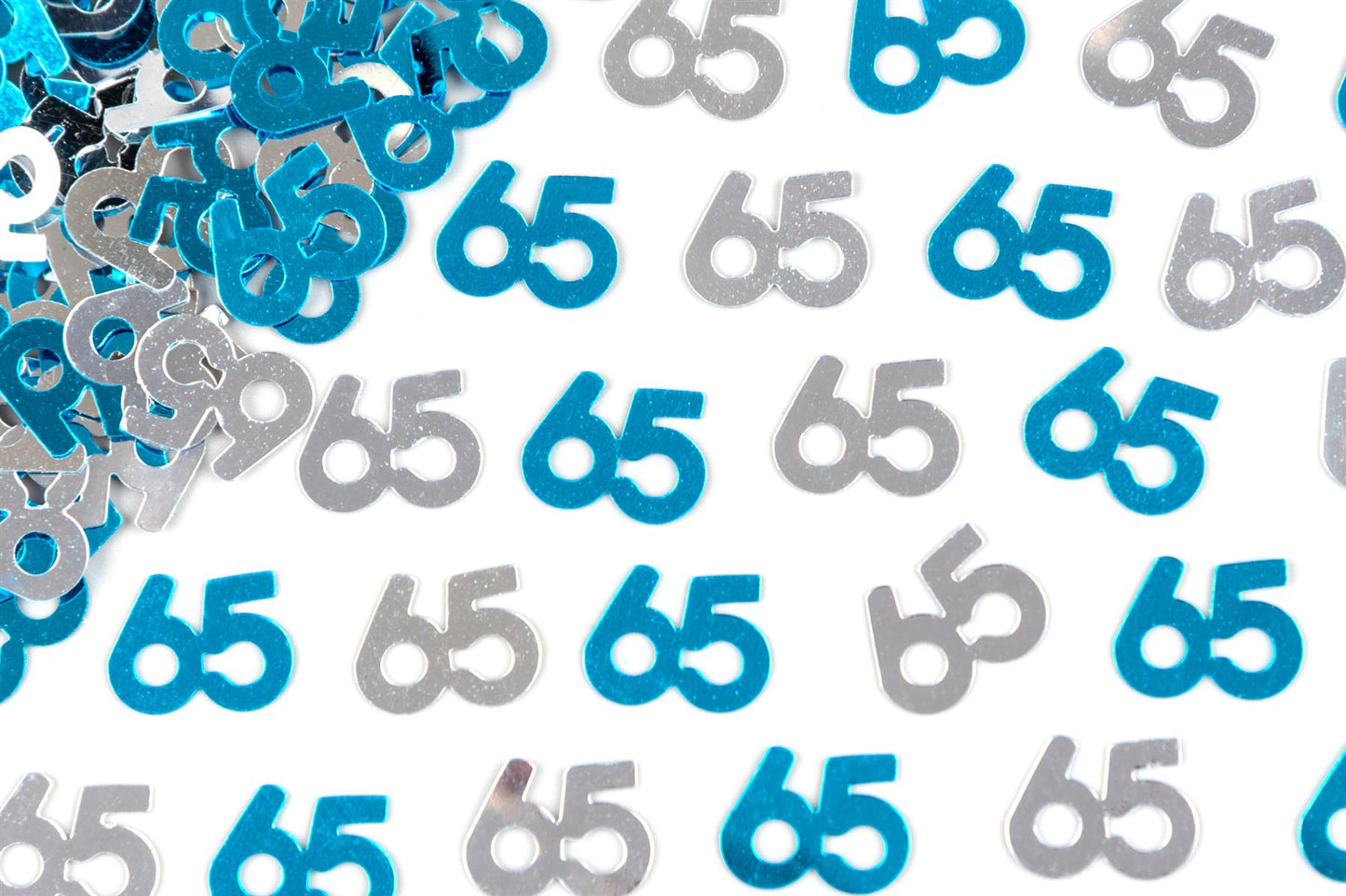 Pack of 1 Blue & Silver 65th Confetti - 14G