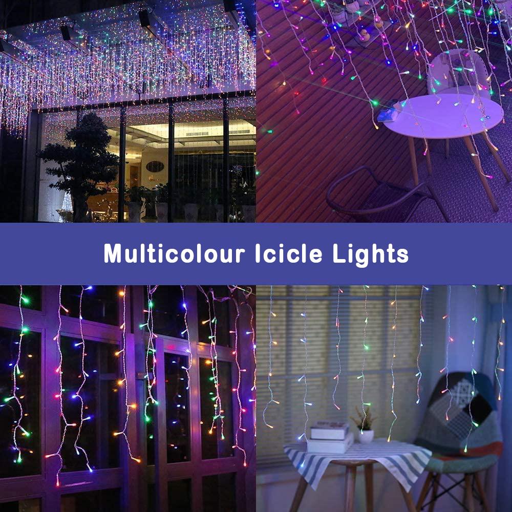 240 Multicolor LED Icicle Lights