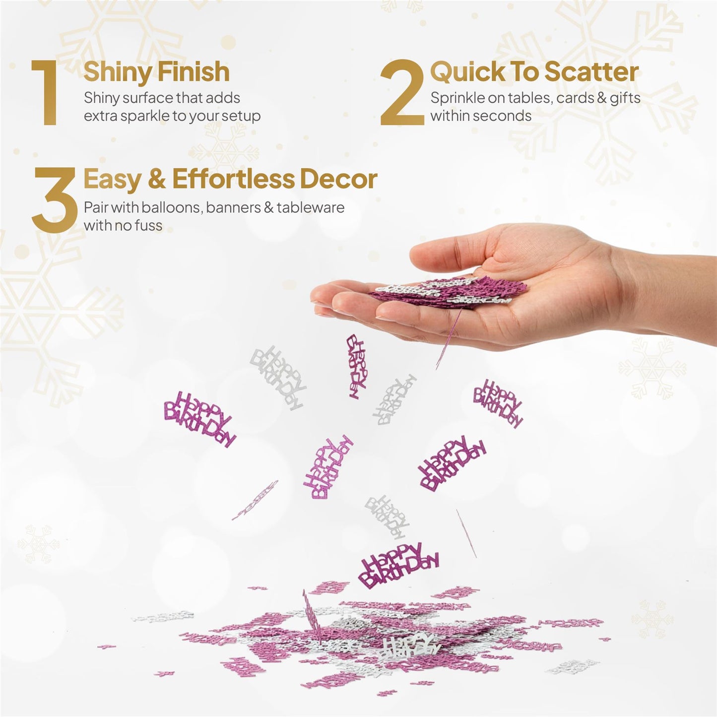 1 PKS Happy Birthday Confetti Pink & Silver 14g