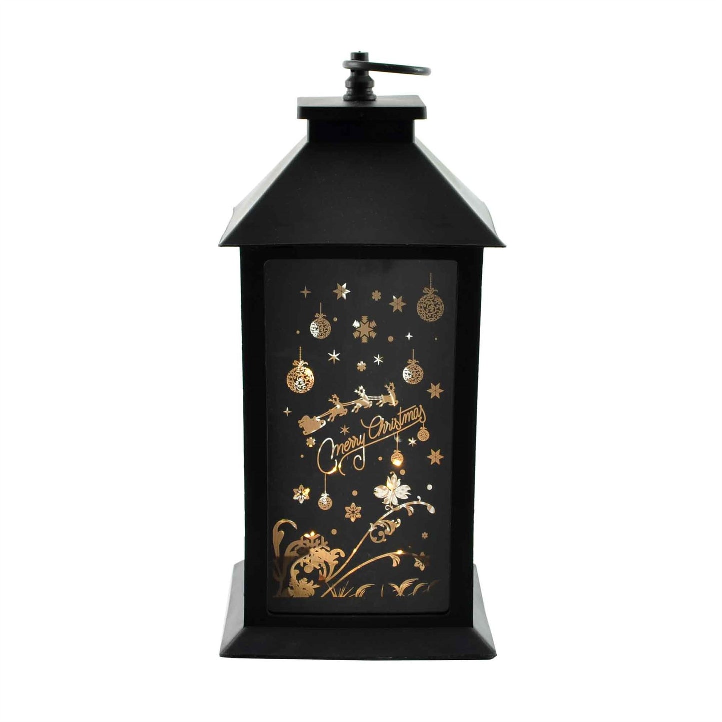 Black Christmas Lantern Plastic