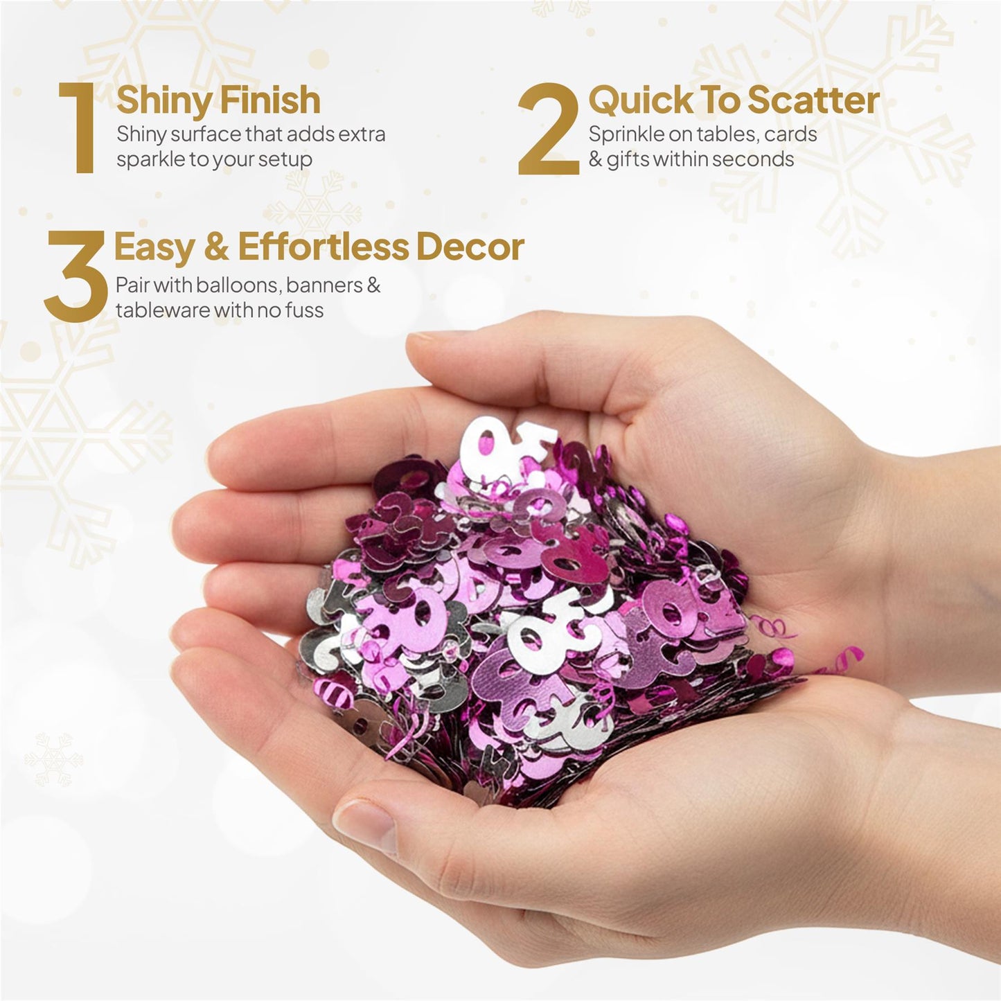 4 Pks 14g 30th Pink Happy Birthday Confetti