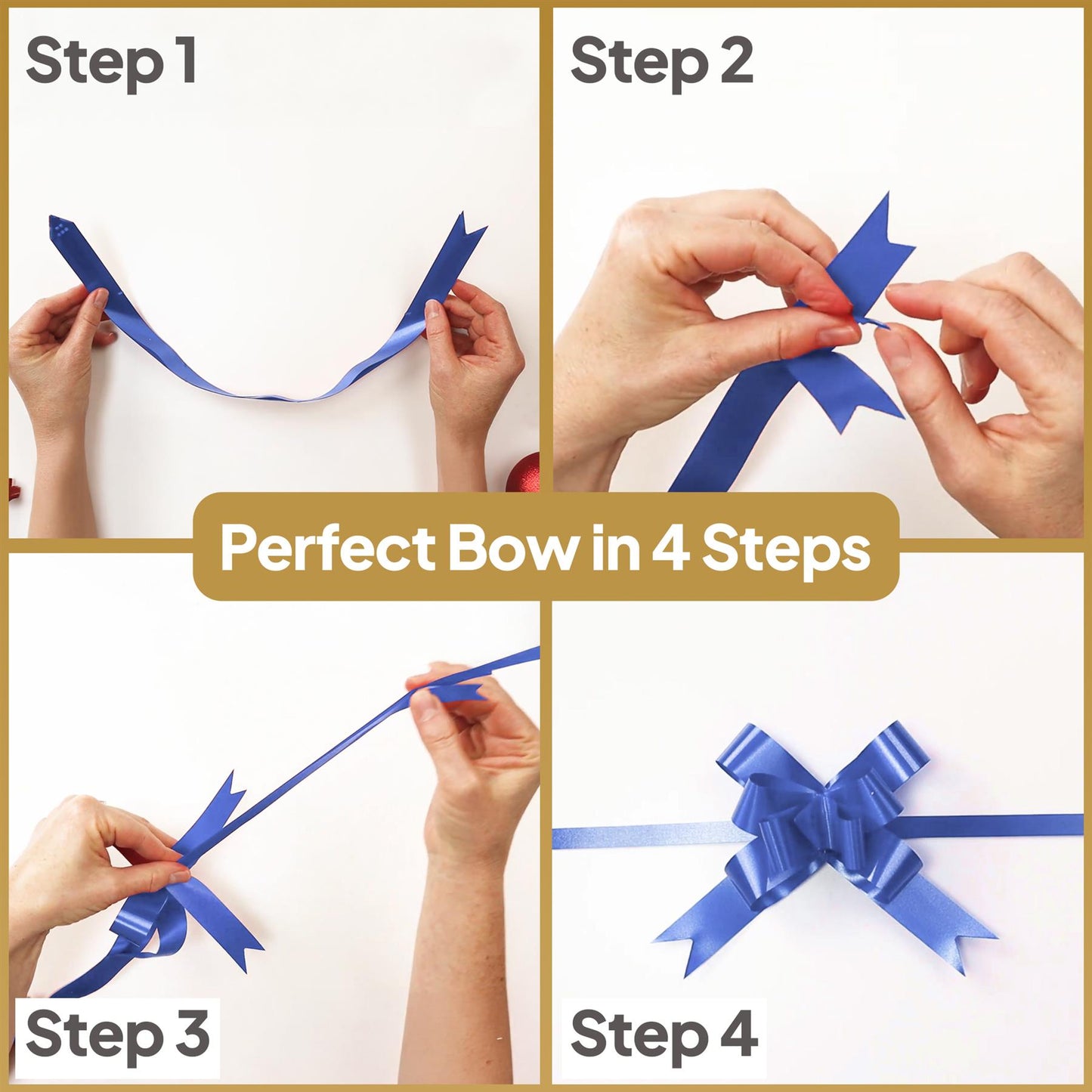 Shatchi 10pcs Navy Blue 50mm/5cm Pull Bows Gift Wrap & Hampers