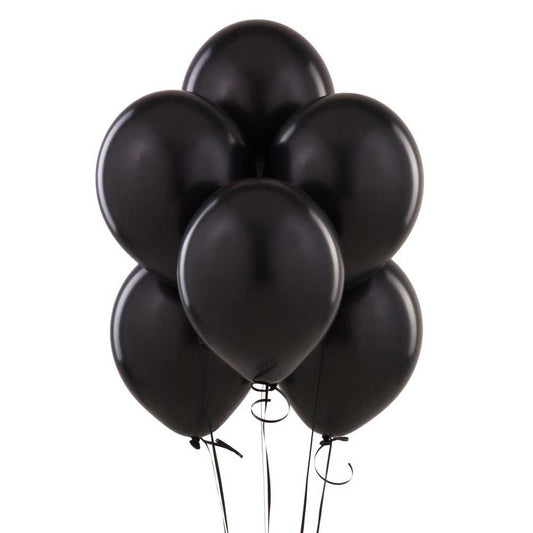 10 Quality Black Latex Balloons - 12"