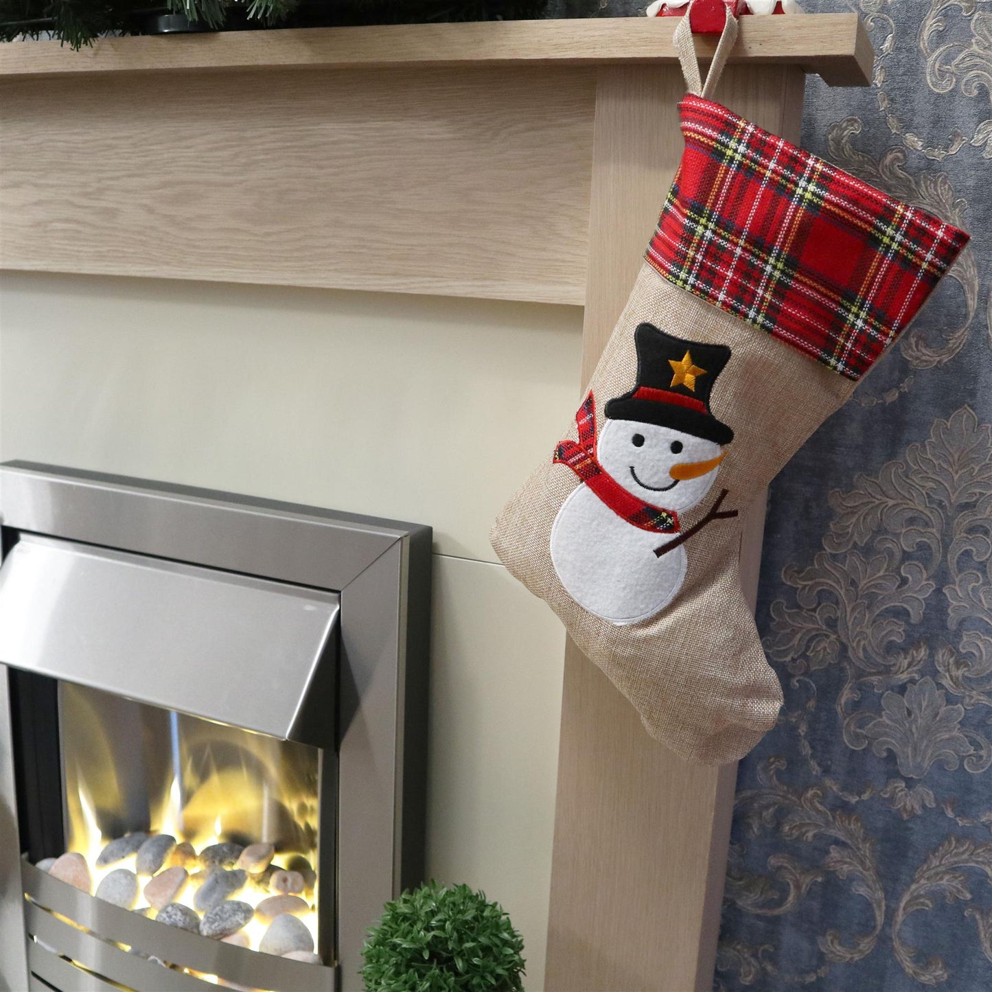 Christmas Stocking Snowman 26x45cm