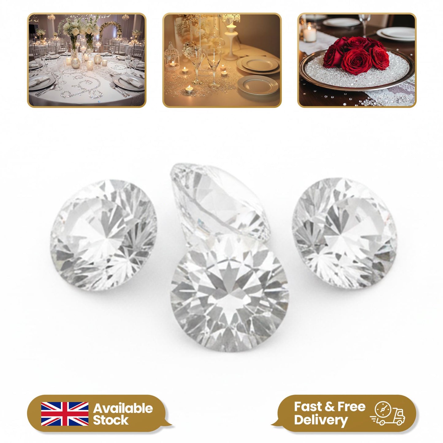 5000x Diamond Confetti Clear, 5 Packs