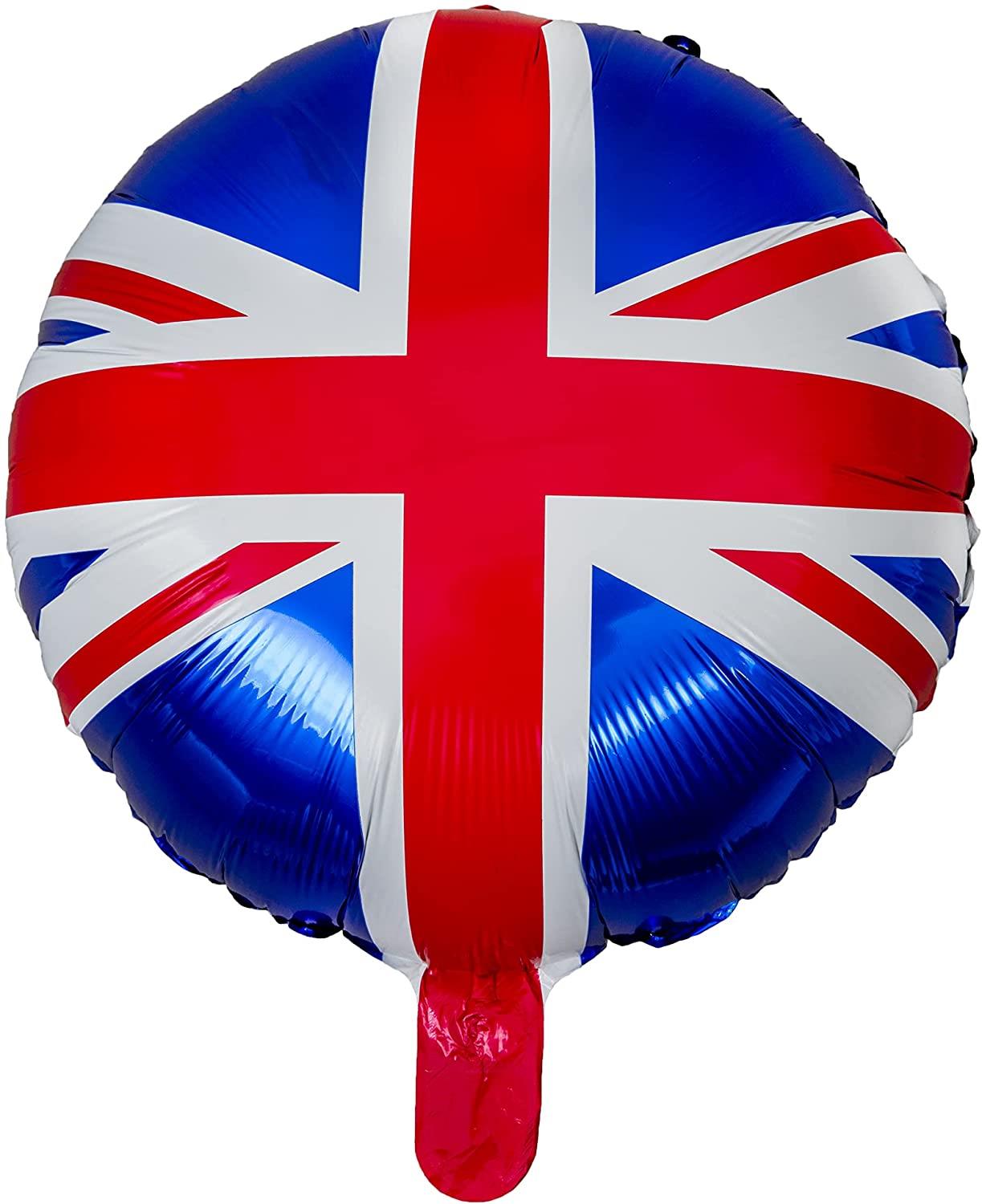 40 Union Jack Foil Balloons 18-inch Flag Printed Helium Fillable