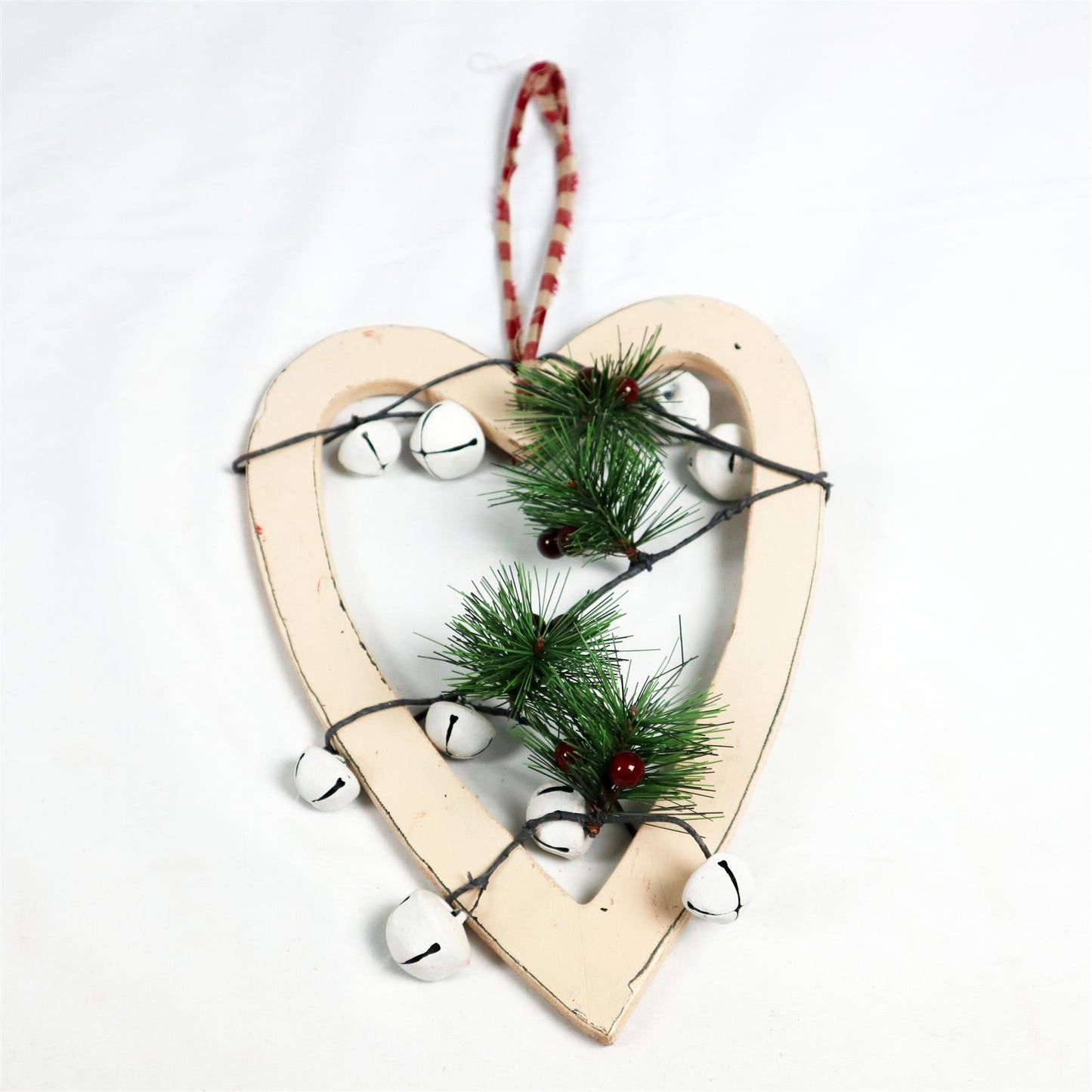 Cream Heart Hanging Decoration - 30cm