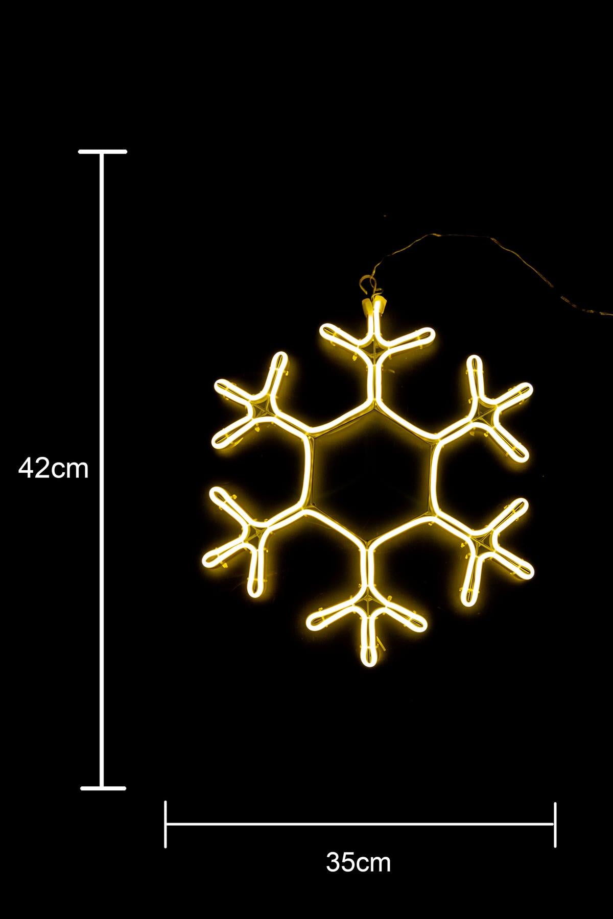 Snowflake Rope Light Silhouette - Warm White 38cm