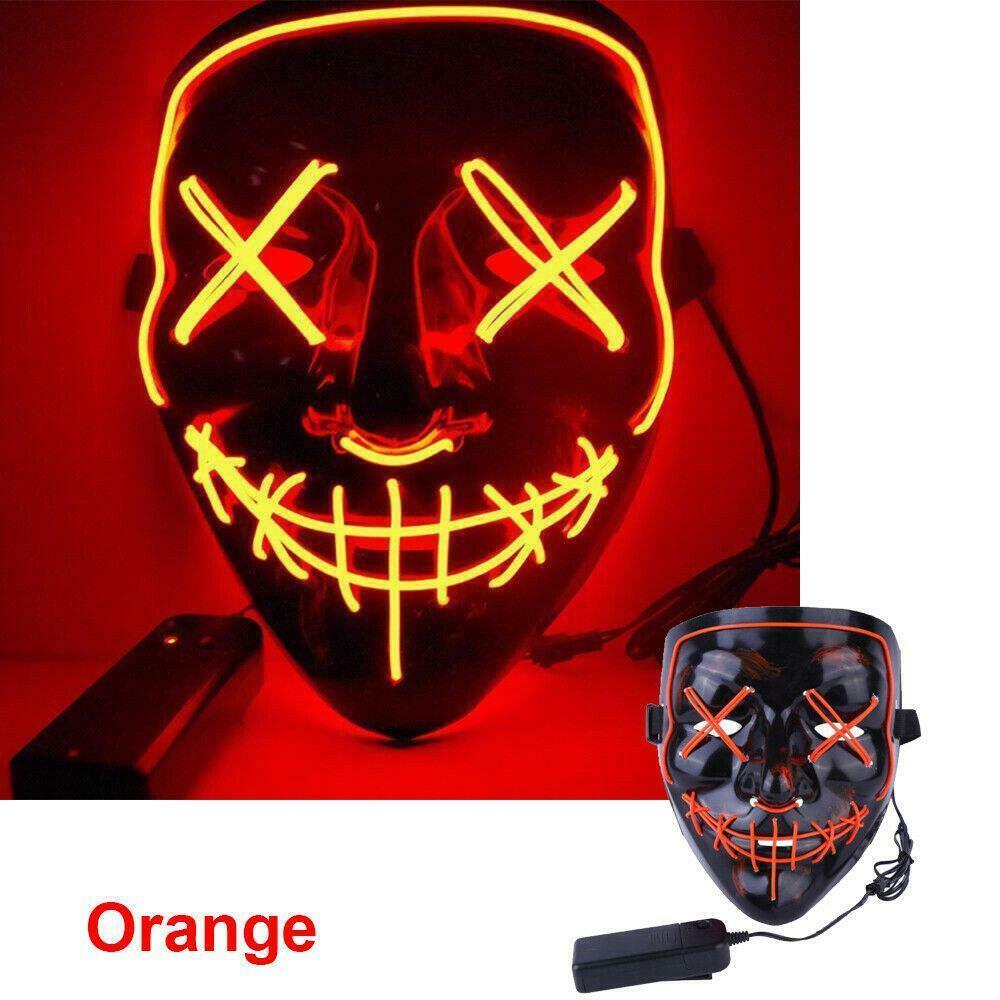 Halloween LED Stitched Purge Mask - Orange