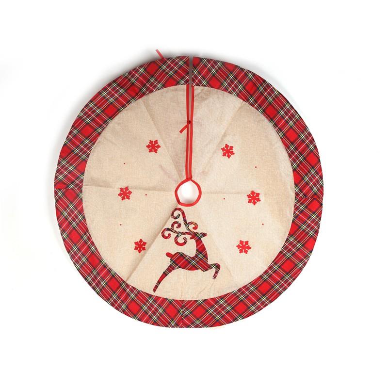 Christmas Tree Skirt with Reindeer Design - 86cm