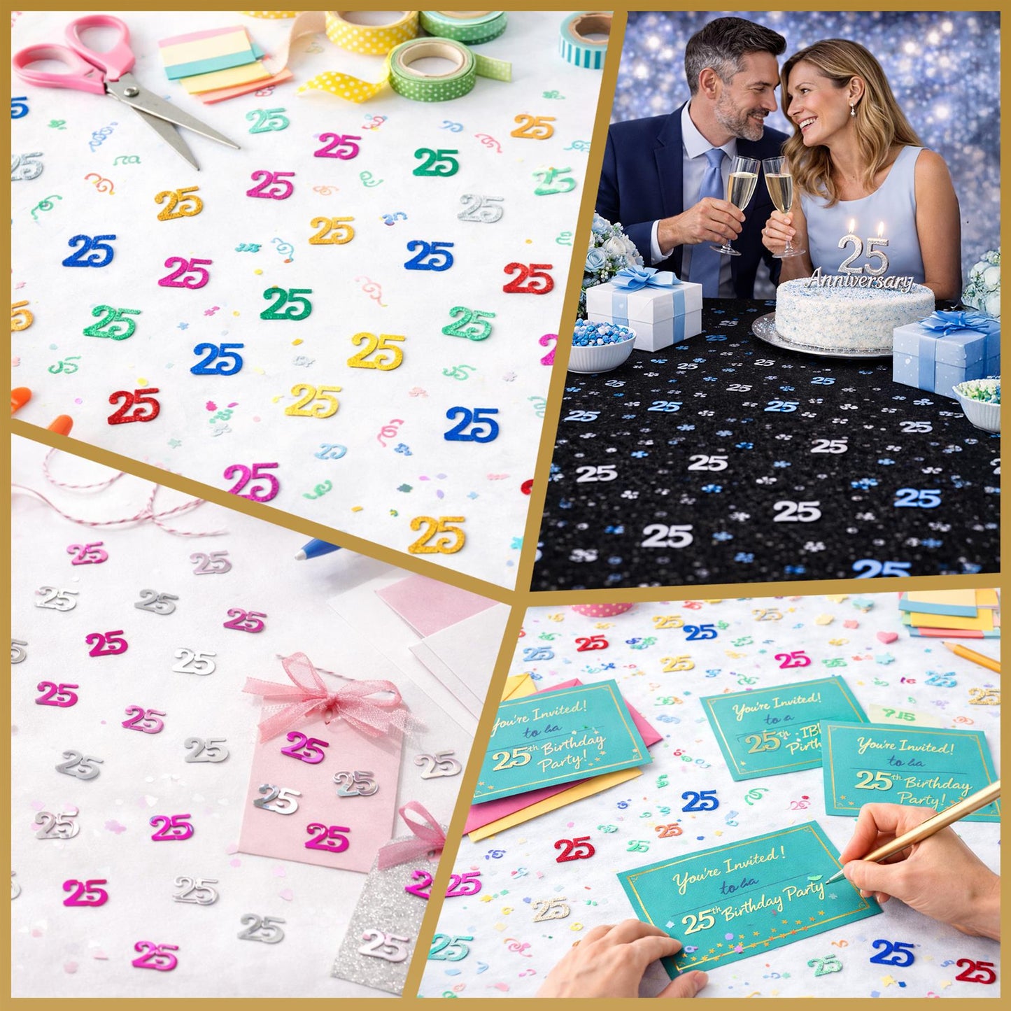 25th Birthday Confetti in Pink & Silver, 14g, 1 Pack