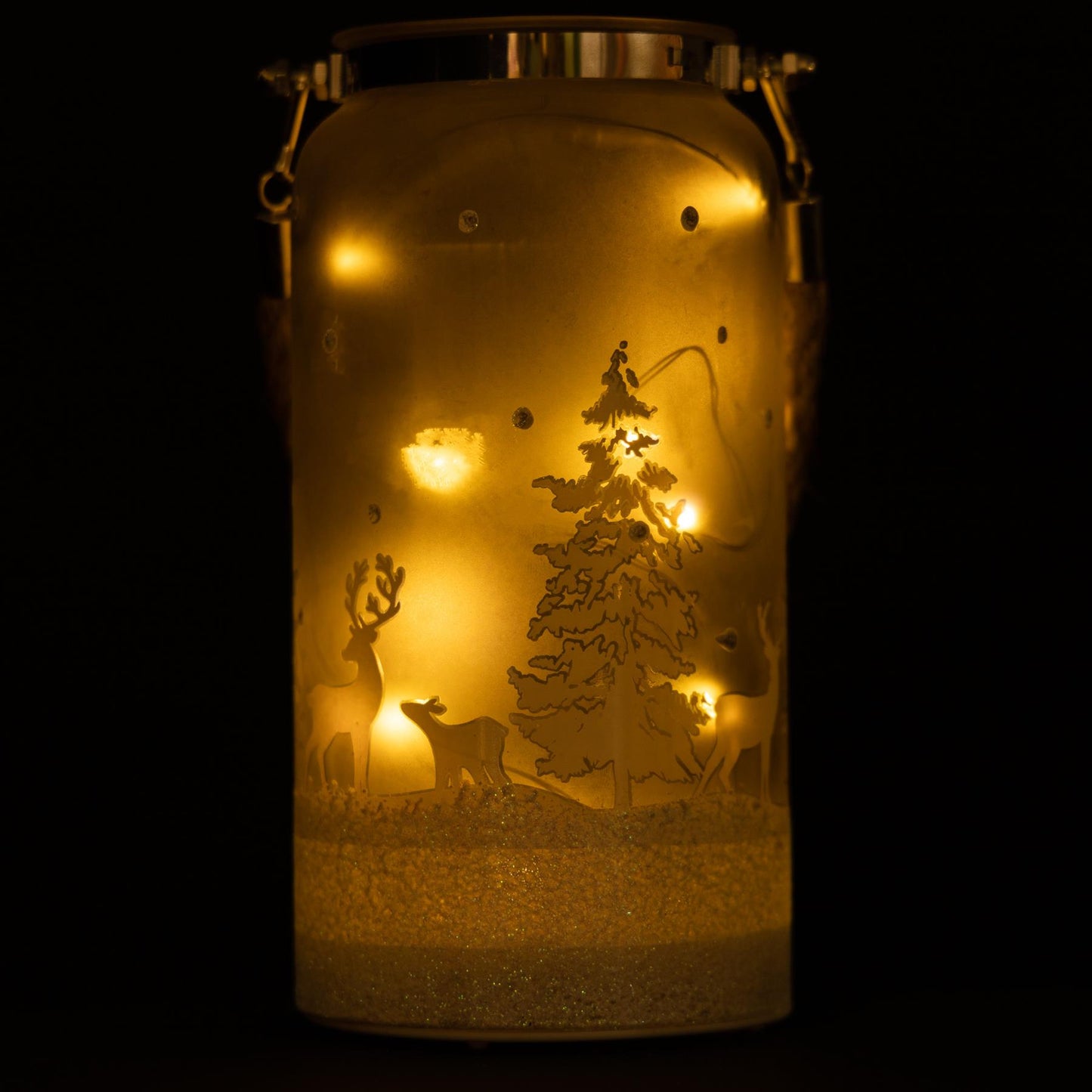 23cm Winter Forest Scene Lantern