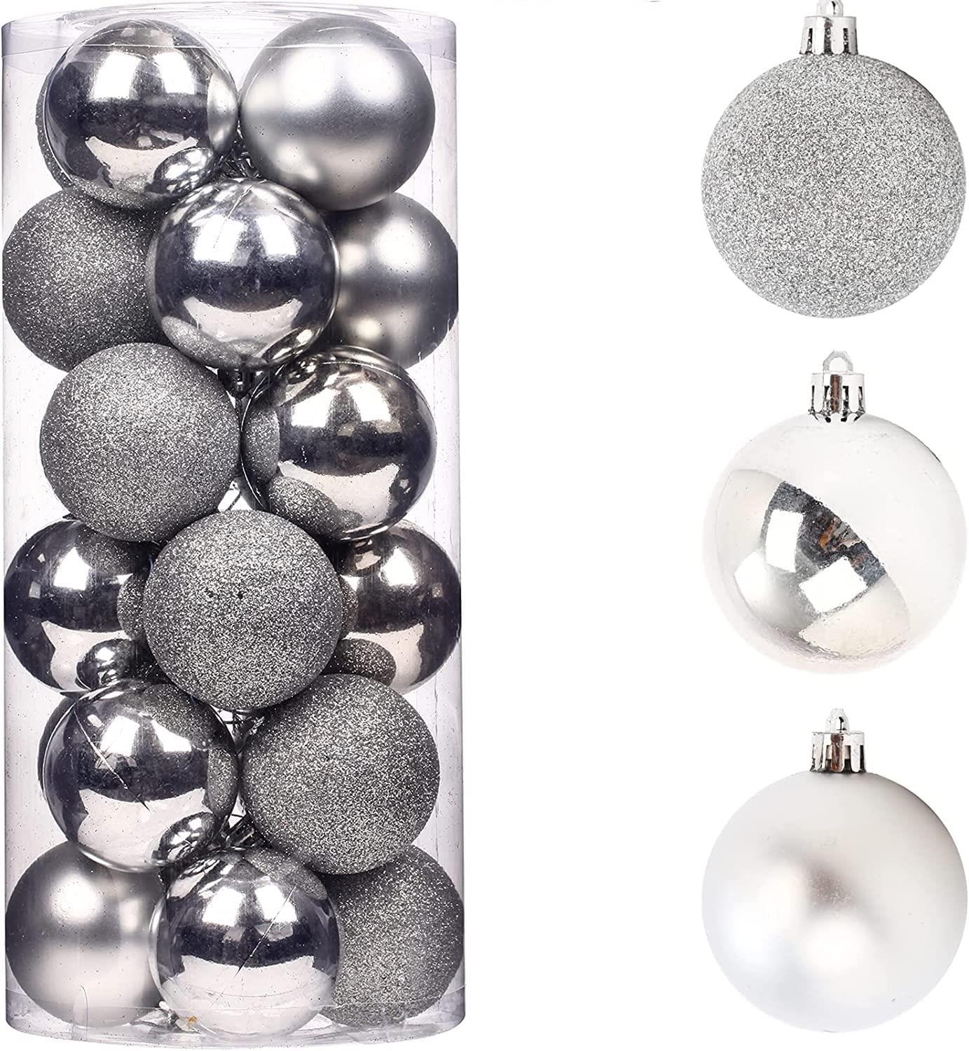 Baubles Silver 6cm - 18-Piece Set, PVC