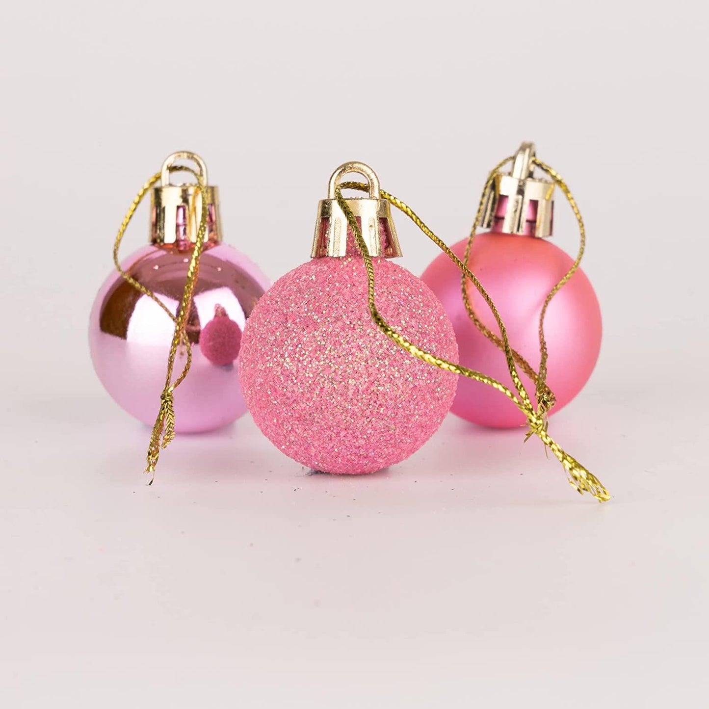 12 Pink Baubles (3cm)