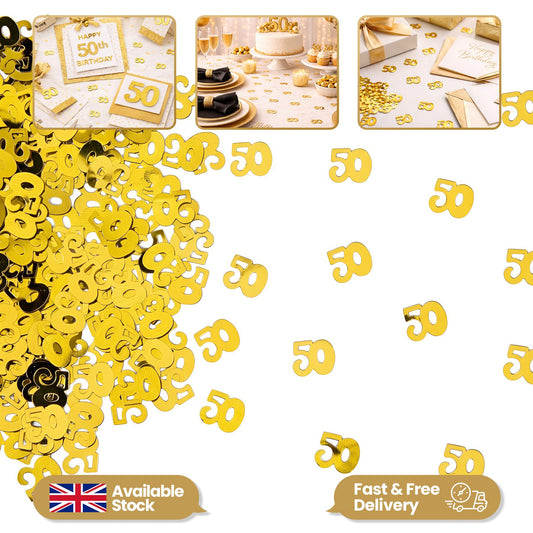 1 Pack 14g 50th Gold Anniversary Birthday Confetti