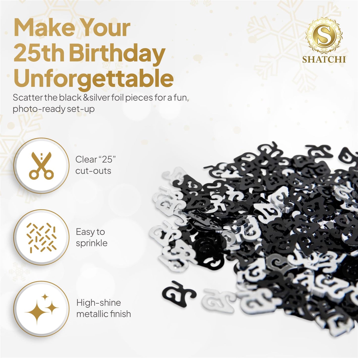 25th Confetti Black & Silver 14G 1PK