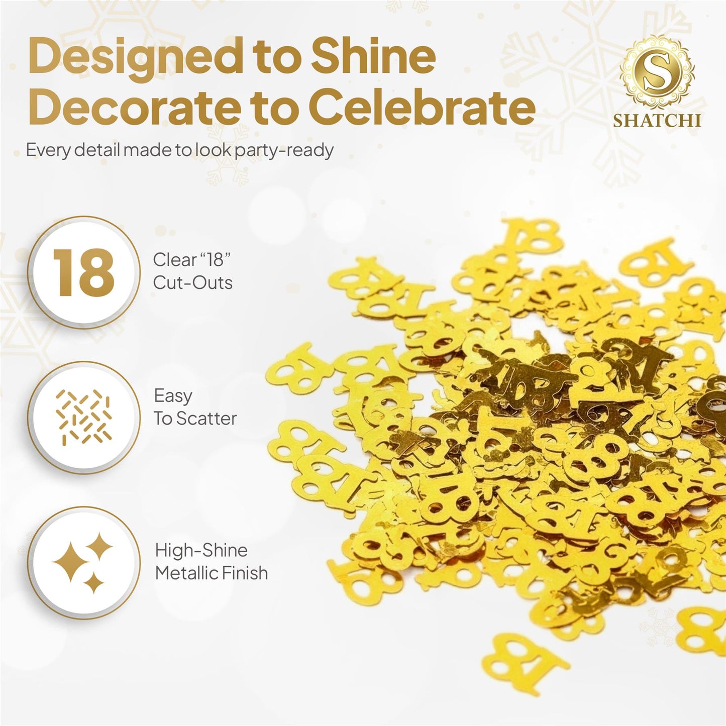 14g 18th Gold Happy Birthday Confetti