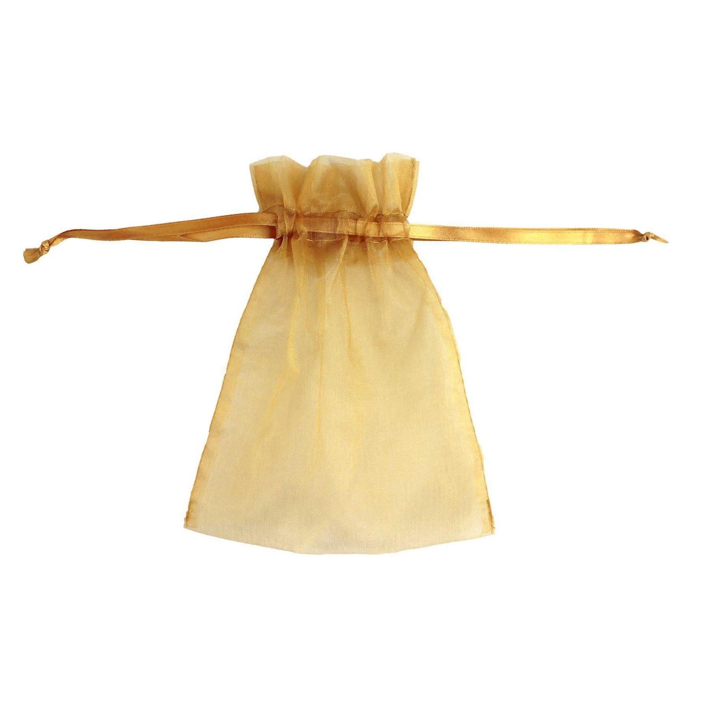 50pcs Gold Organza Gift Bags 15x12cm