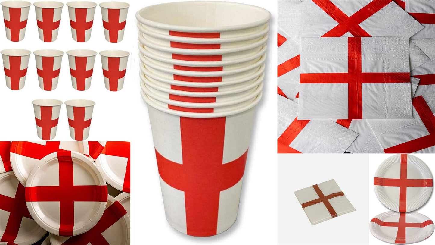 England Party Tableware Set 300pcs Paper Cups Plates Napkins