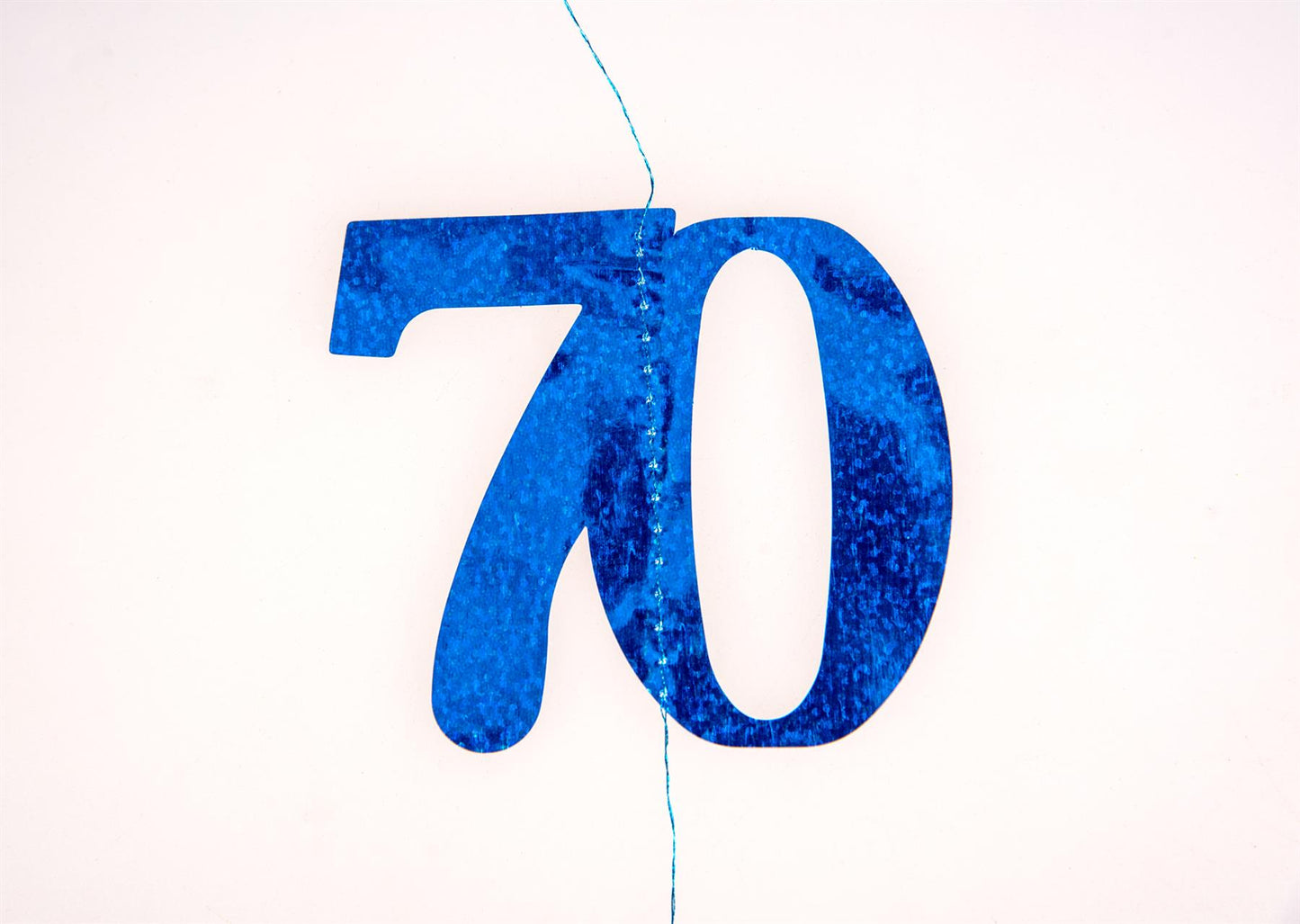 6x 70th Birthday Party Hanging String Decorations in Blue