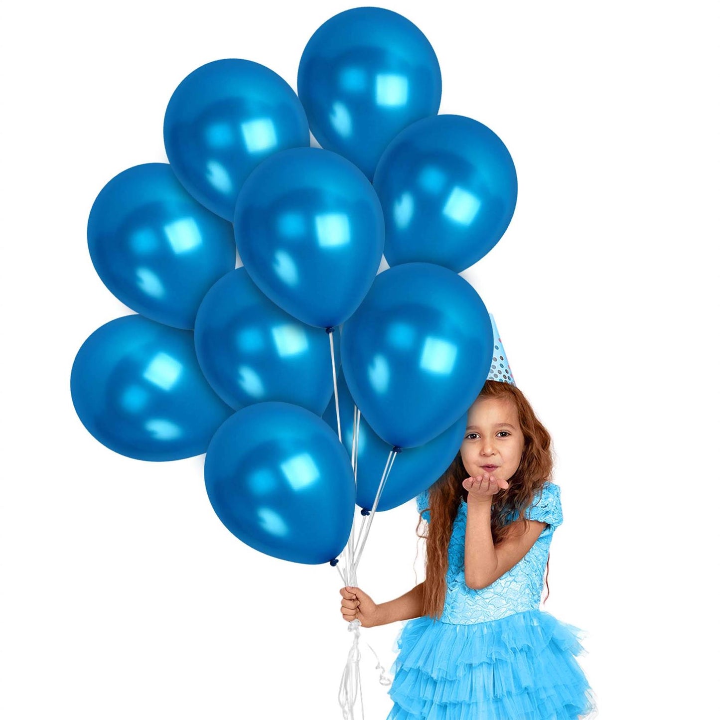 10 Blue Latex Balloons (12")