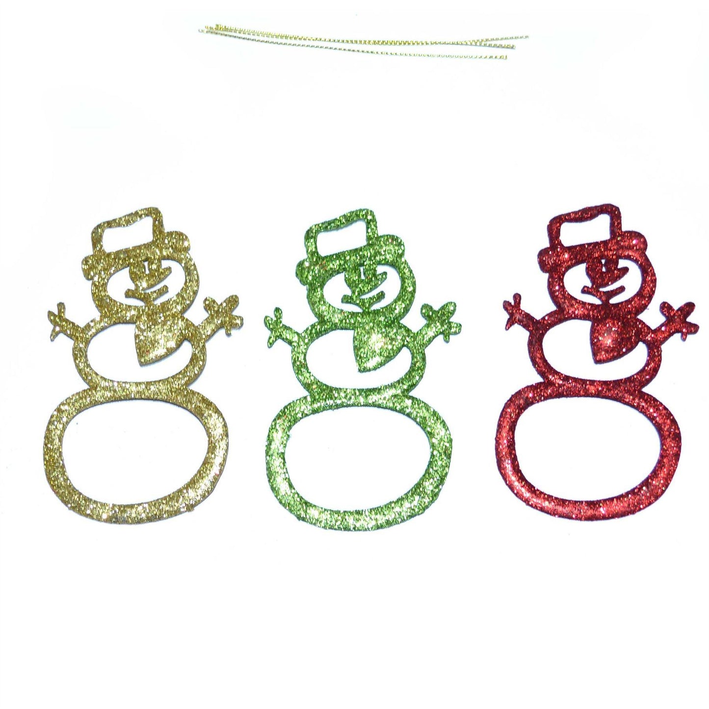 3Pcs Glitter Snowman Christmas Tree Decoration