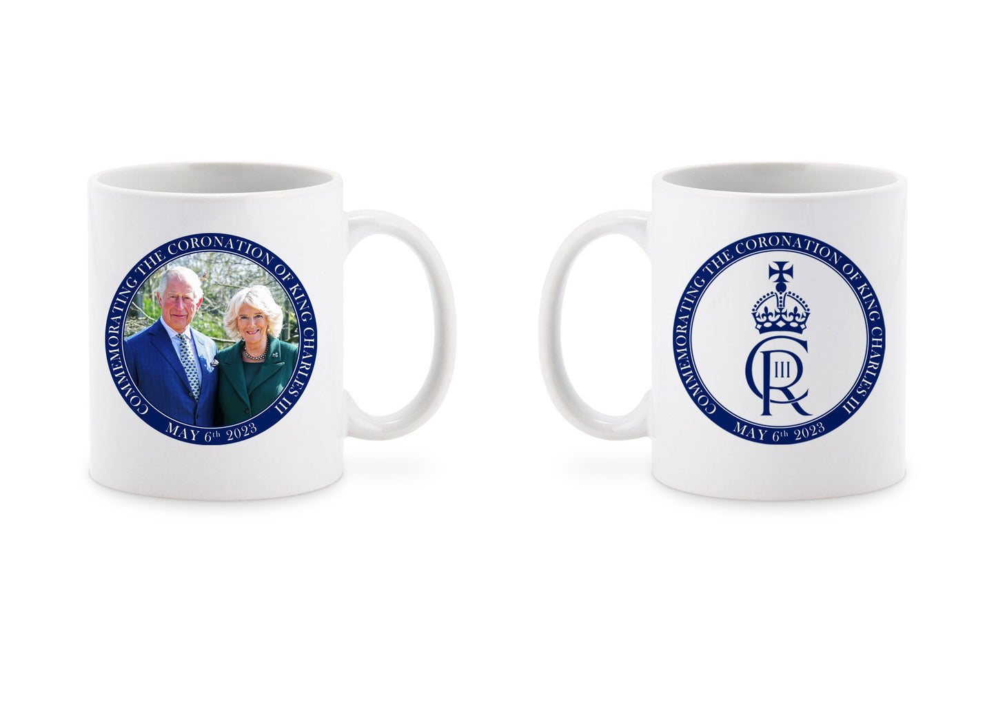 King Charles III and Queen Consort Camilla Portrait Mug Memorabilia King's Coronation Coffee Tea Cup Commemorative Souvenirs Gift His Majesty, White